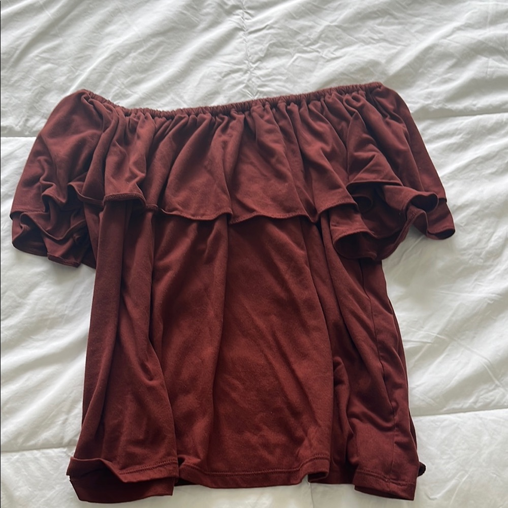 Uniqlo Ruffled Brown Women's Blouse